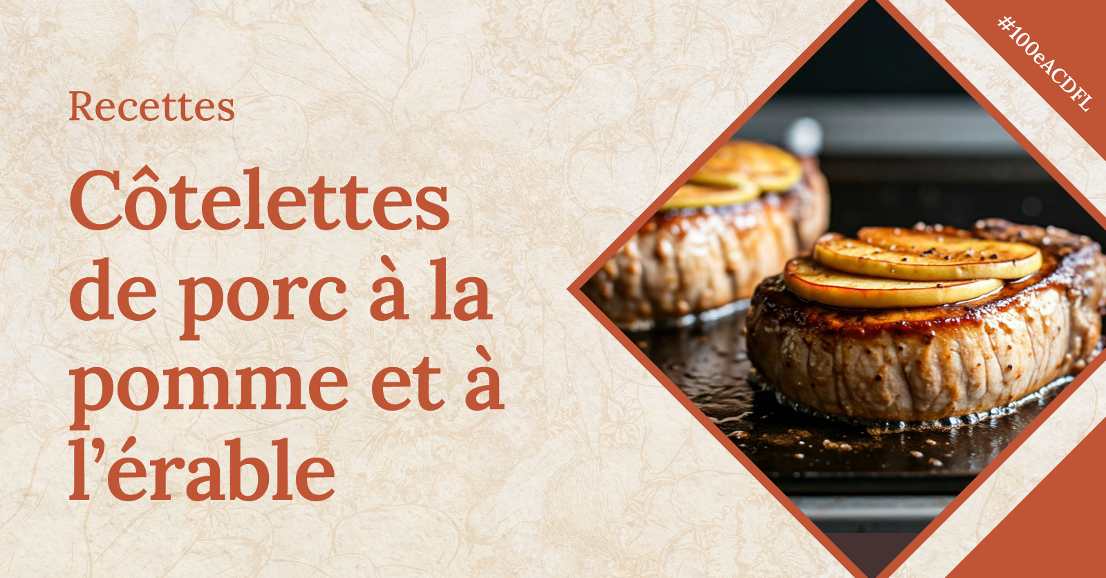 côtelettes de porc à la pomme et à l’érable