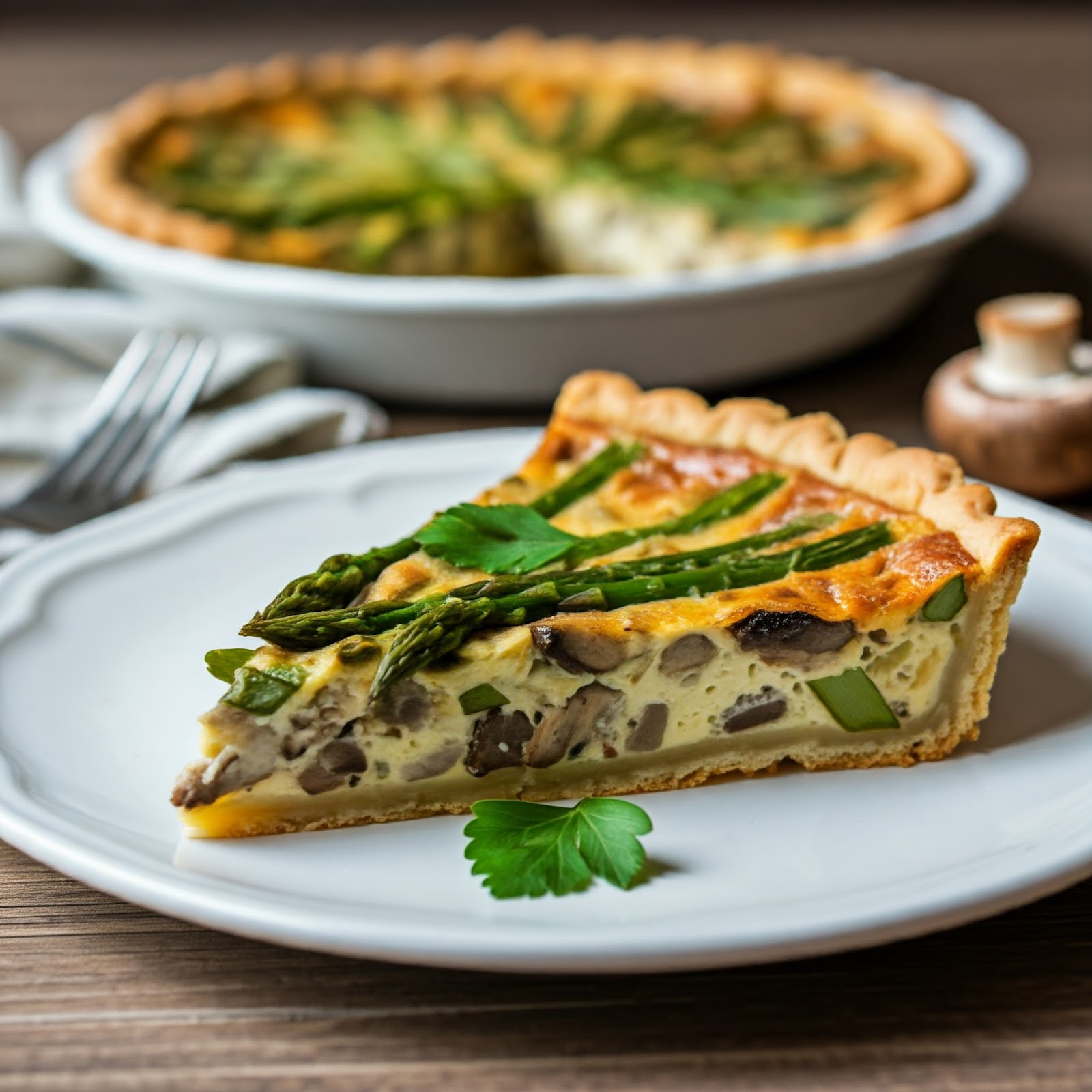 Asparagus and Mushroom Quiche