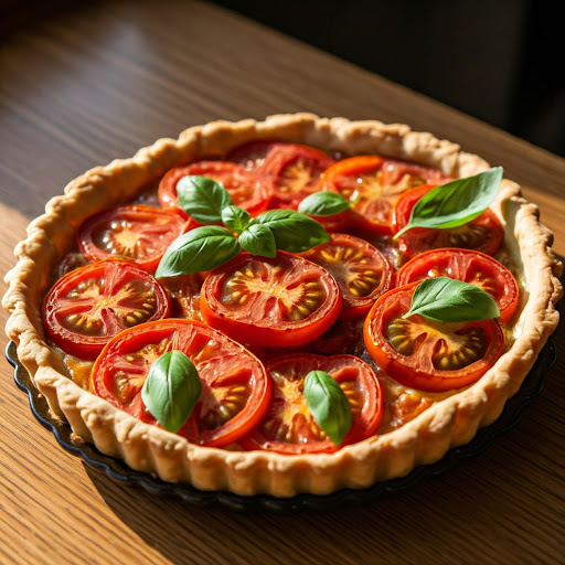 Heirloom Tomato and Basil Tart